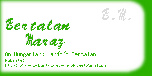 bertalan maraz business card